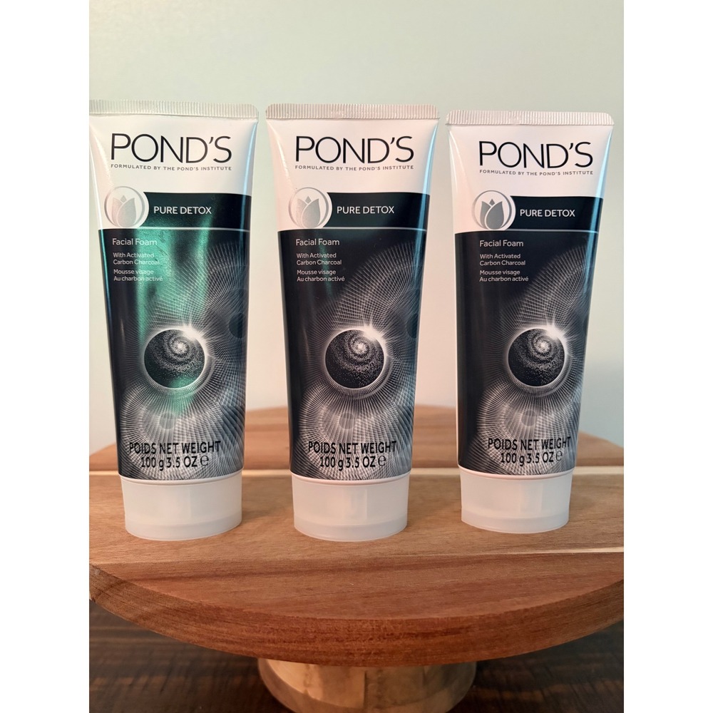 Pond's 3.5 oz Pure Detox Facial Foam with Carbon Charcoal x 3 New